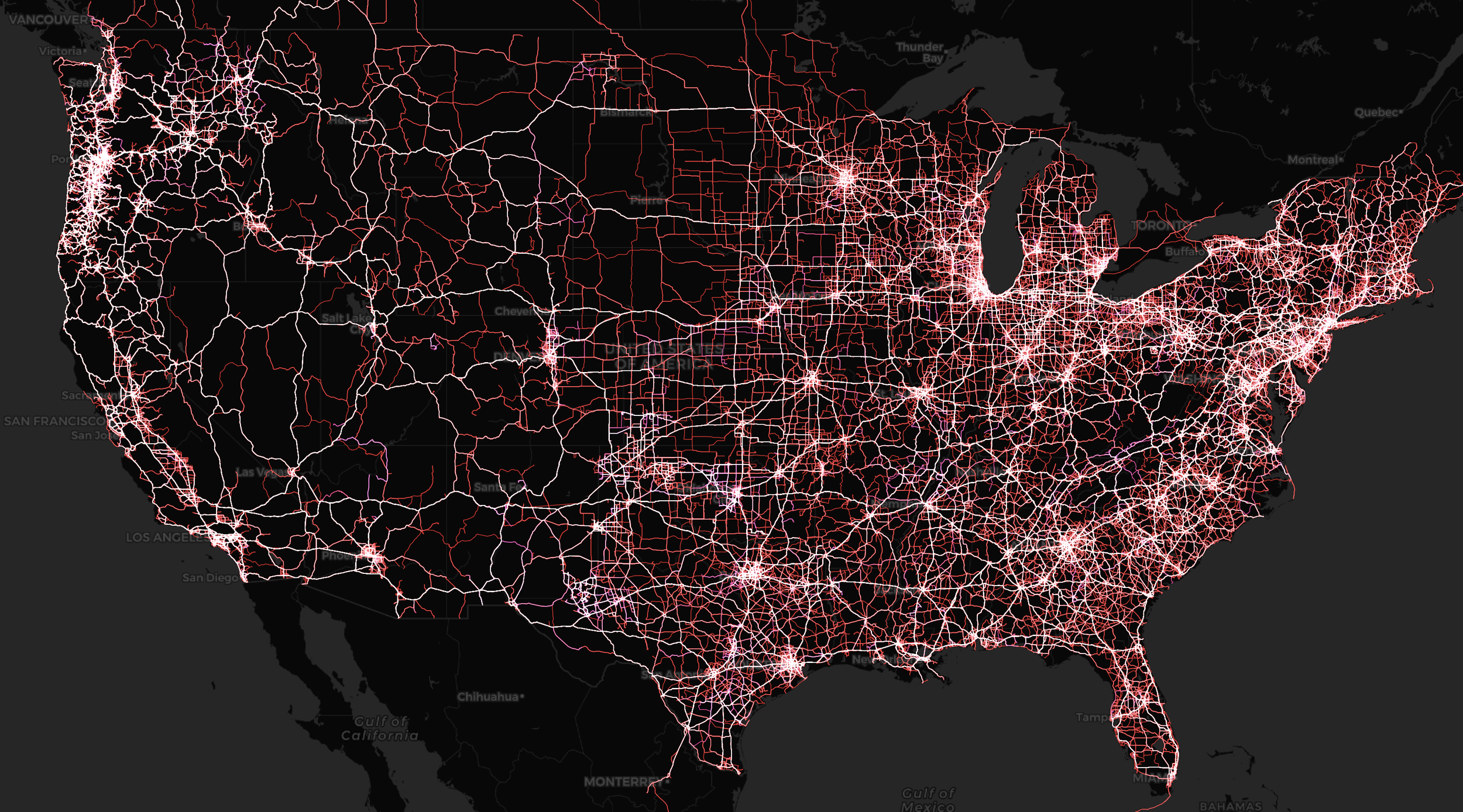 US freight trips heatmap visualization